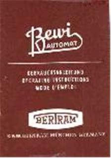 Bertram Bewi Automat manual. Camera Instructions.